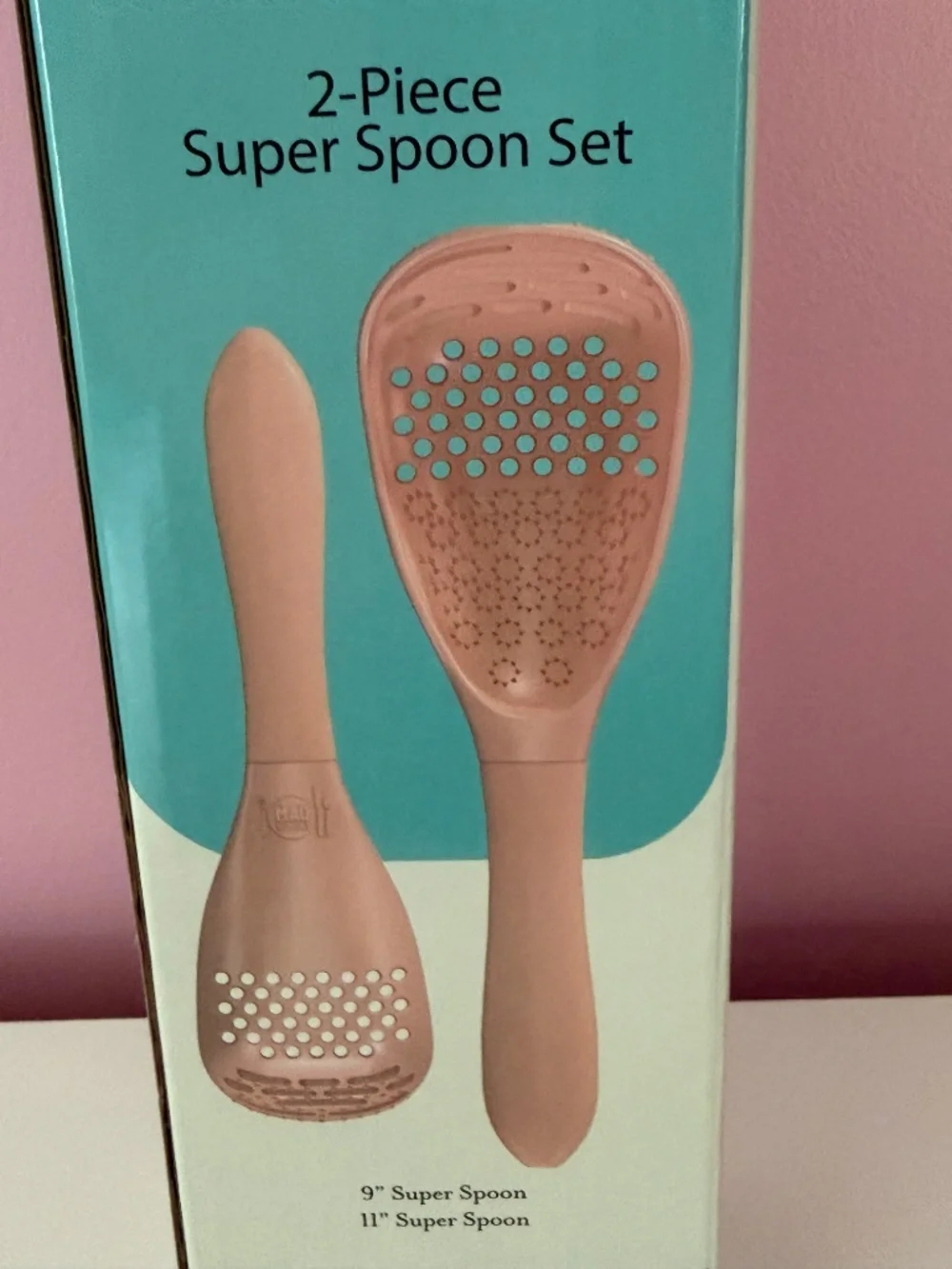 Mad Hungry Super Spoon Set 2-Piece Pink Multi-Use Kitchen Tools NIB